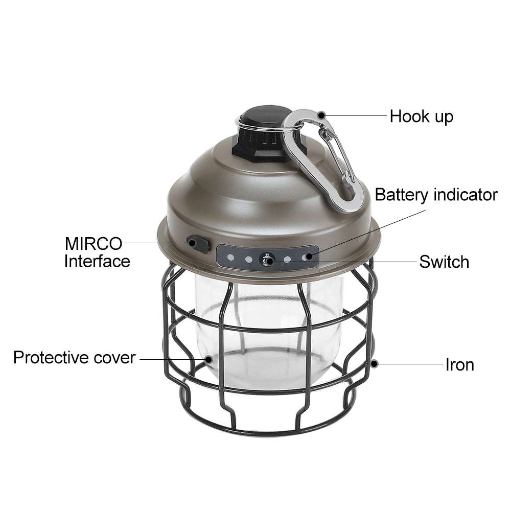 SleepinHike™ | Metal Camping Lantern | Battery Powered