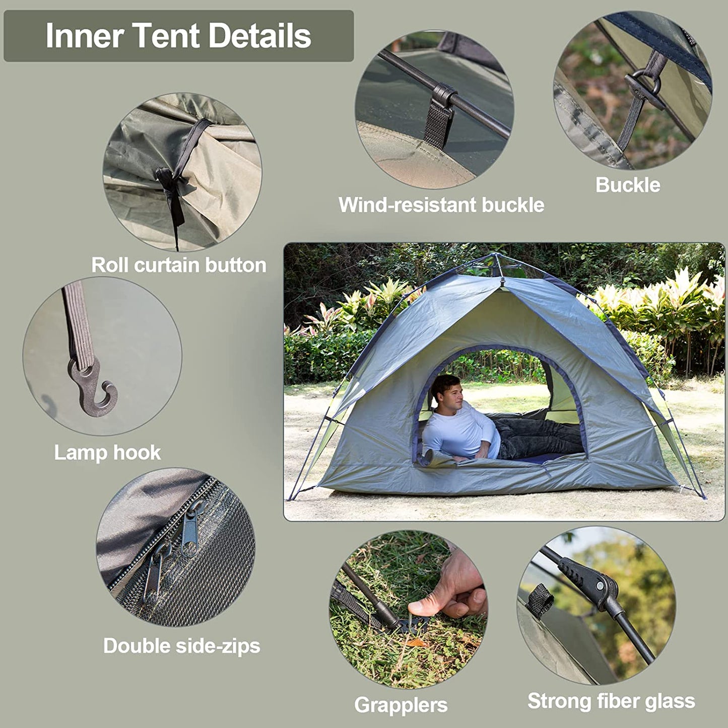 SleepinHike™ | 3 Season Backpack Tent | for 3 People Outdoor Camping