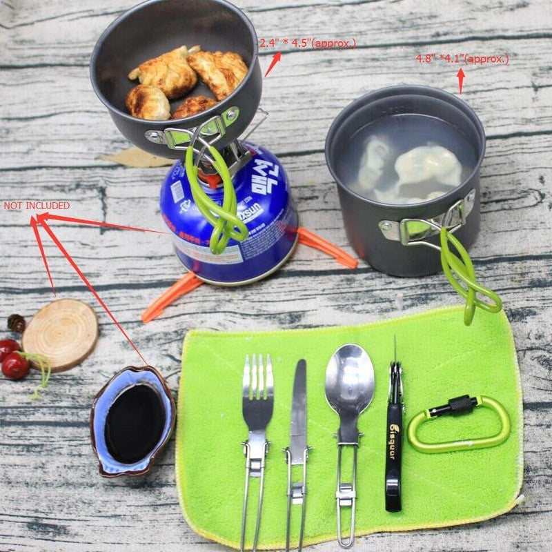 SleepinHike™ | Ultralight Portable Outdoor Pot Pan & Stove Set with Piezo Ignition